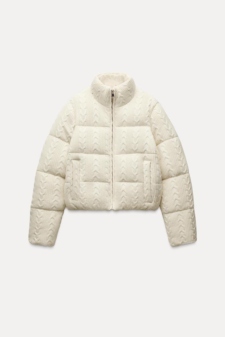 Saviere™ Ecru Puffer Jas