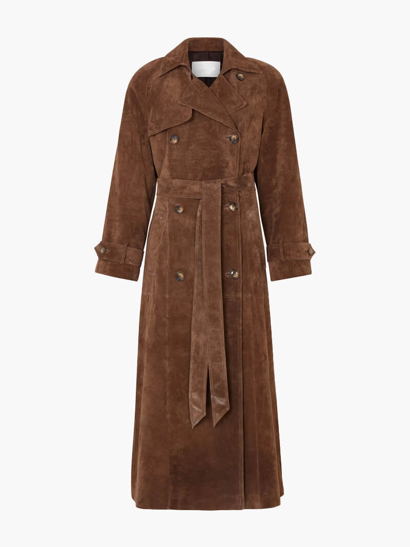 Saviere™ Suède Leren Trenchcoat